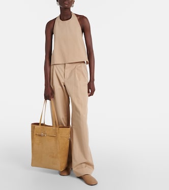 Halterneck cotton-blend drill top | Wardrobe.NYC
