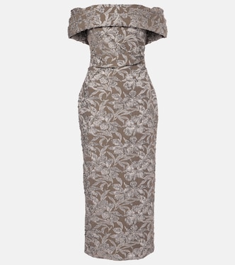 Abito midi in jacquard metallizzato | Oscar de la Renta