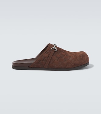 Slippers GG Horsebit aus Veloursleder | Gucci