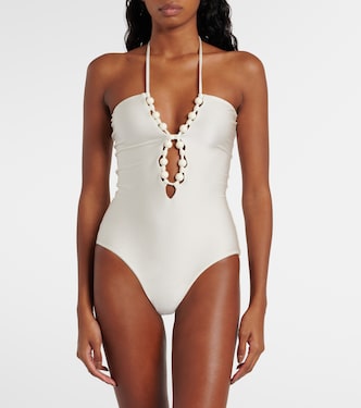 Bañador con cuello halter adornado | Adriana Degreas
