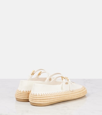 Ballerine Mary Jane in pelle e rafia | Prada