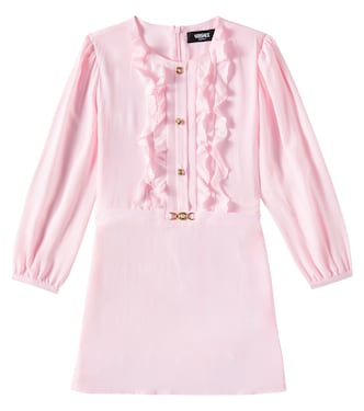 Ruffled crêpe de chine dress | Versace Kids