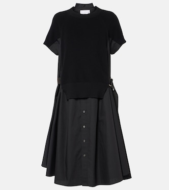 Abito chemisier in jersey e popeline | Sacai