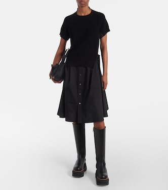 Abito chemisier in jersey e popeline | Sacai