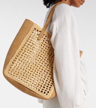 Tote Zoe Small aus Raffiabast mit Leder | Khaite