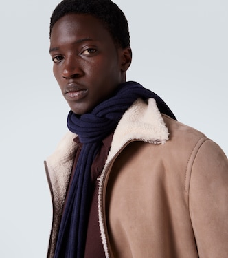 Ribbed-knit cashmere scarf | Brunello Cucinelli