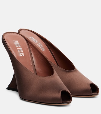 Mules compensées Nina 105 en satin | Paris Texas