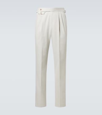 Cotton and cashmere straight pants | Dunhill