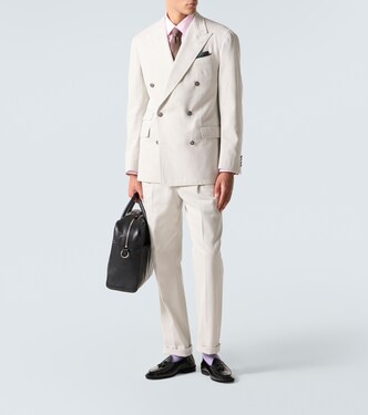 Cotton and cashmere straight pants | Dunhill