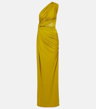 Robe longue asymétrique en crêpe | Alex Perry