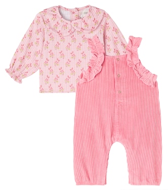 Bébé – Set salopette et chemise en coton à fleurs | Cozmo