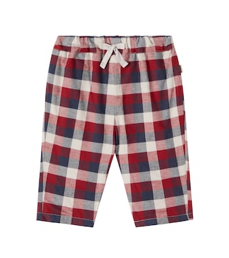 Baby Arne checked cotton pants | Wheat
