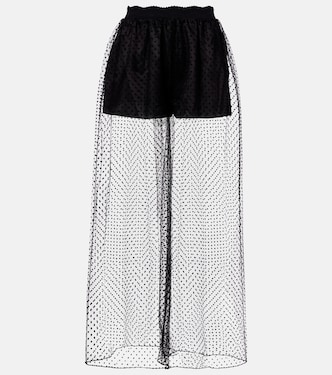 Mid-rise point d'esprit wide-leg pants | Alaïa