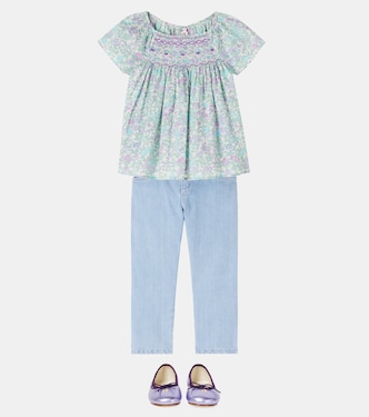 Grenade floral smocked cotton top | Bonpoint
