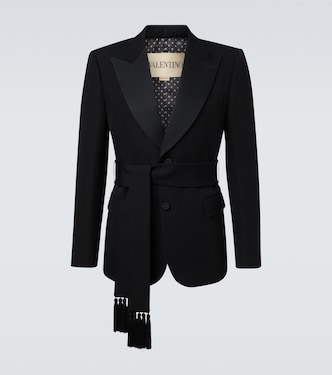 Belted virgin wool blazer | Valentino