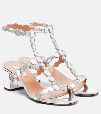 Sandalen Afterglow 50 aus Metallic-Leder | Aquazzura