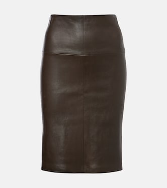 Gin leather midi skirt | Stouls
