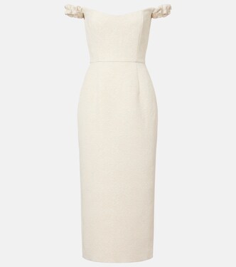 Bridal Amina wool-blend jacquard midi dress | Markarian