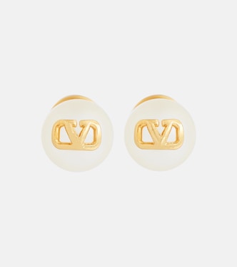 VLogo faux pearl earrings | Valentino