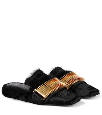 Slippers Quad Coil in pelliccia | Proenza Schouler