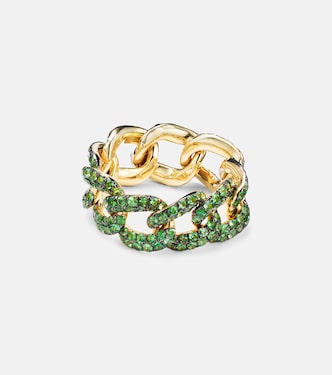 Bague Essential en or 18 carats et grenats verts | Shay Jewelry