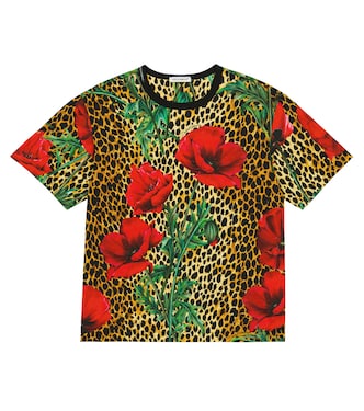 T-shirt en coton à fleurs | Dolce&Gabbana Kids