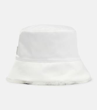 Cappello da pescatore in Re-Nylon e shearling | Prada