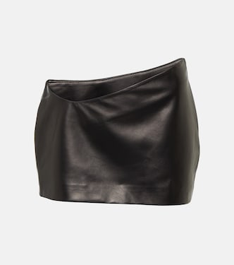 Minifalda asimétrica de piel | Mônot