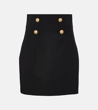 High-Rise-Minirock aus Wolle | Balmain