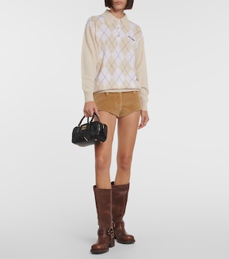 Stivali in pelle con borchie | Miu Miu
