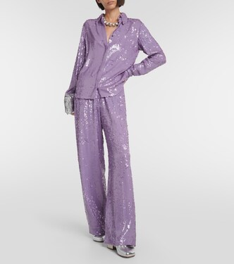 Sequined straight pants | Dries Van Noten