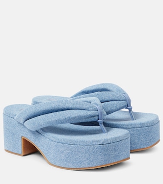 Denim platform thong sandals  | Dries Van Noten