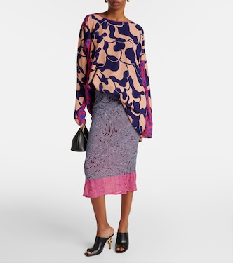 Miniabito in crêpe con stampa | Dries Van Noten