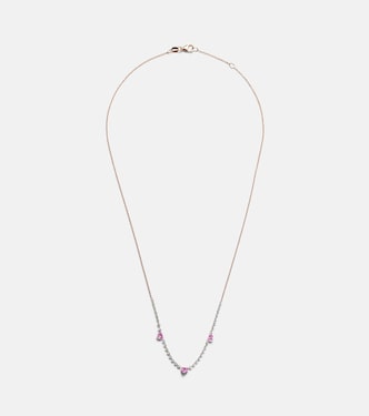 Collana Triple Drilled in oro bianco 14kt con zaffiri e diamanti | Roxanne First
