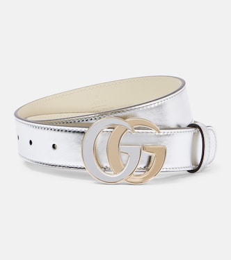 Cintura GG Marmont in pelle metallizzata | Gucci