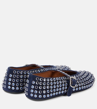 Embellished suede ballet flats | Alaïa