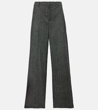 Pantaloni a gamba larga in misto lana | Brunello Cucinelli