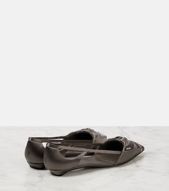 Cutout satin ballet flats | Prada