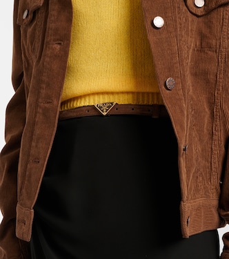 Ceinture en daim à logo | Prada