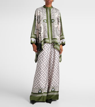 Pantaloni a palazzo in twill di seta | La DoubleJ
