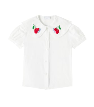 Embroidered cotton shirt | Gucci Kids