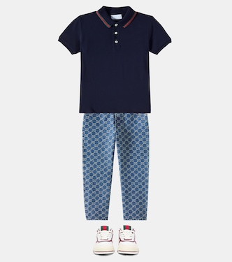 Polohemd Web Stripe aus Baumwoll-Piqué | Gucci Kids