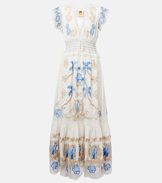 Besticktes Maxikleid aus einem Leinengemisch | Farm Rio