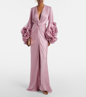Ruffled gathered gown | Costarellos