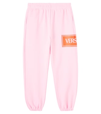 Logo棉质针织运动裤 | Versace Kids