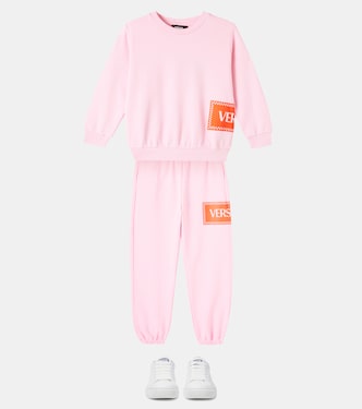 Logo棉质针织运动裤 | Versace Kids