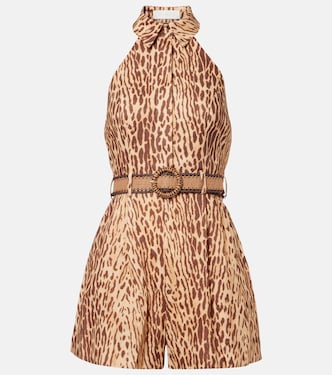 Printed linen jumpsuit | Zimmermann
