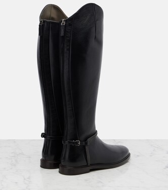 Monili leather knee-high boots | Brunello Cucinelli