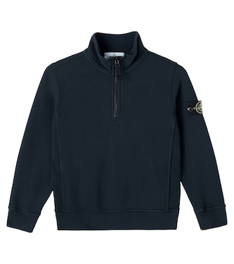 Compass cotton half-zip sweater | Stone Island Junior