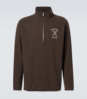 Cashmere and cotton-blend half-zip sweatshirt | Brunello Cucinelli